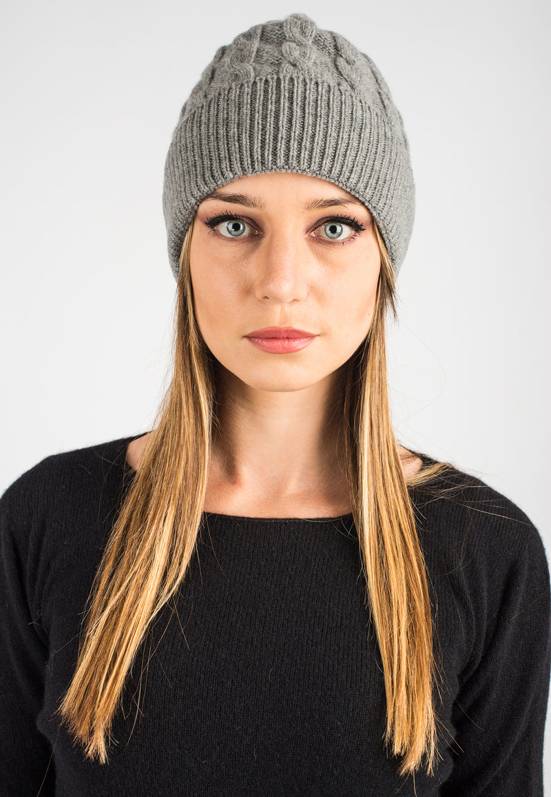 Cappello trecce 100% cashmere rigenerato | Dalle Piane Cashmere