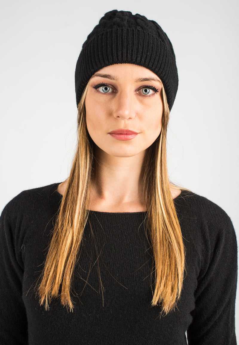 Cappello trecce 100% cashmere rigenerato | Dalle Piane Cashmere