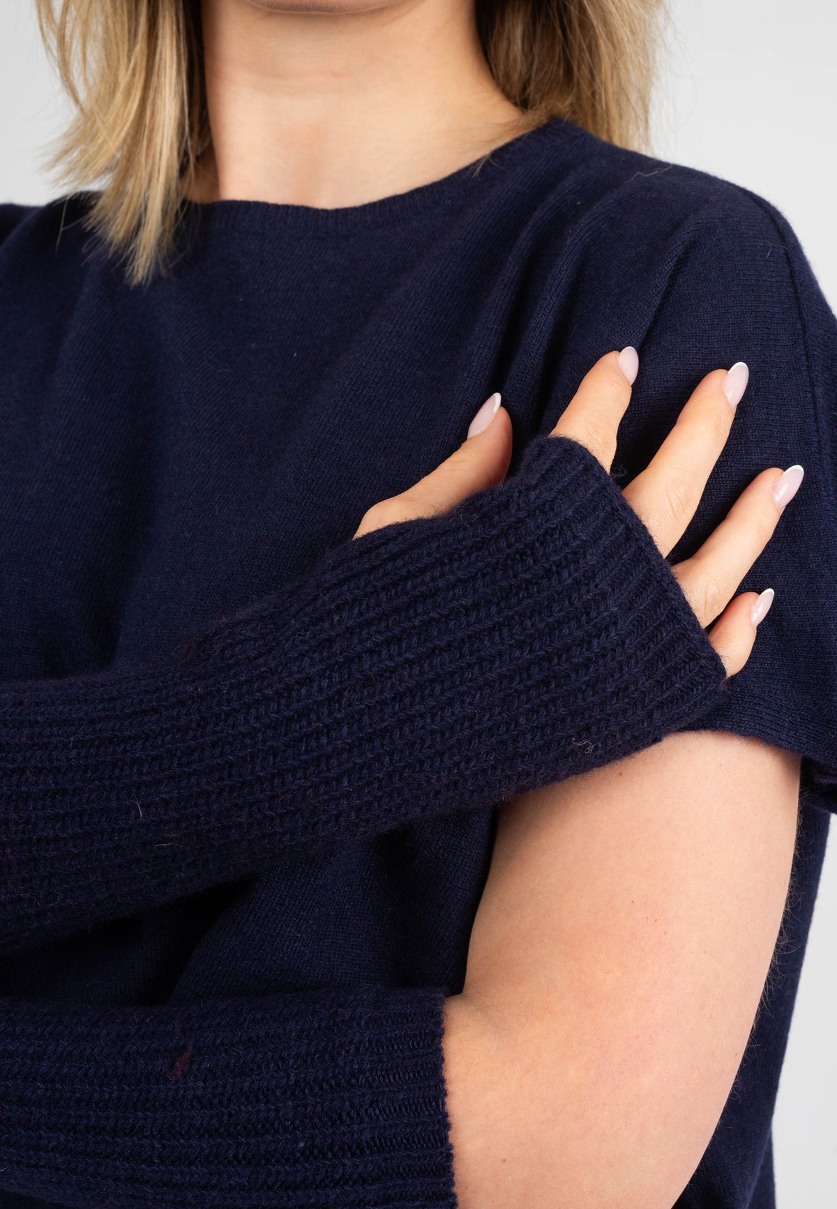 Manchettes, coloris Bleu, vue 5 | Dalle Piane Cashmere