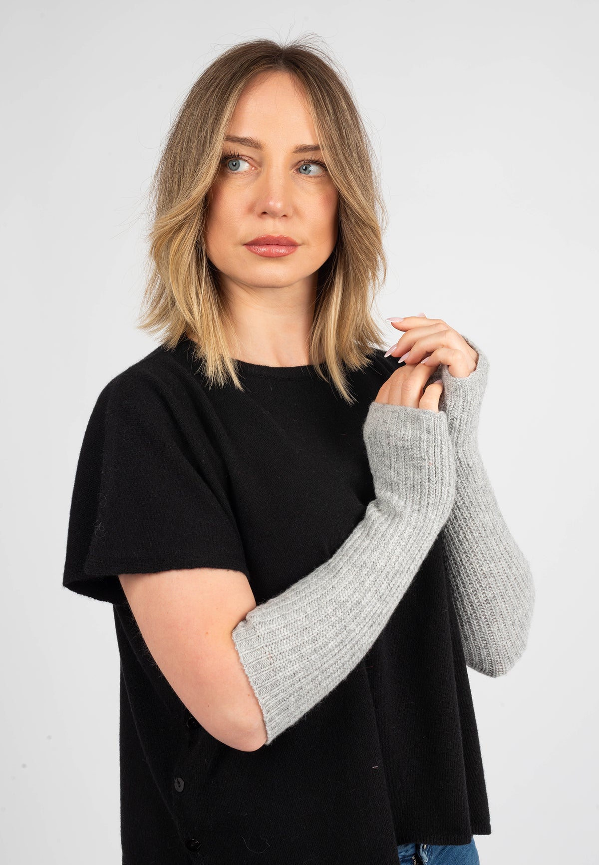 Manchettes, coloris Gris, vue 3 | Dalle Piane Cashmere