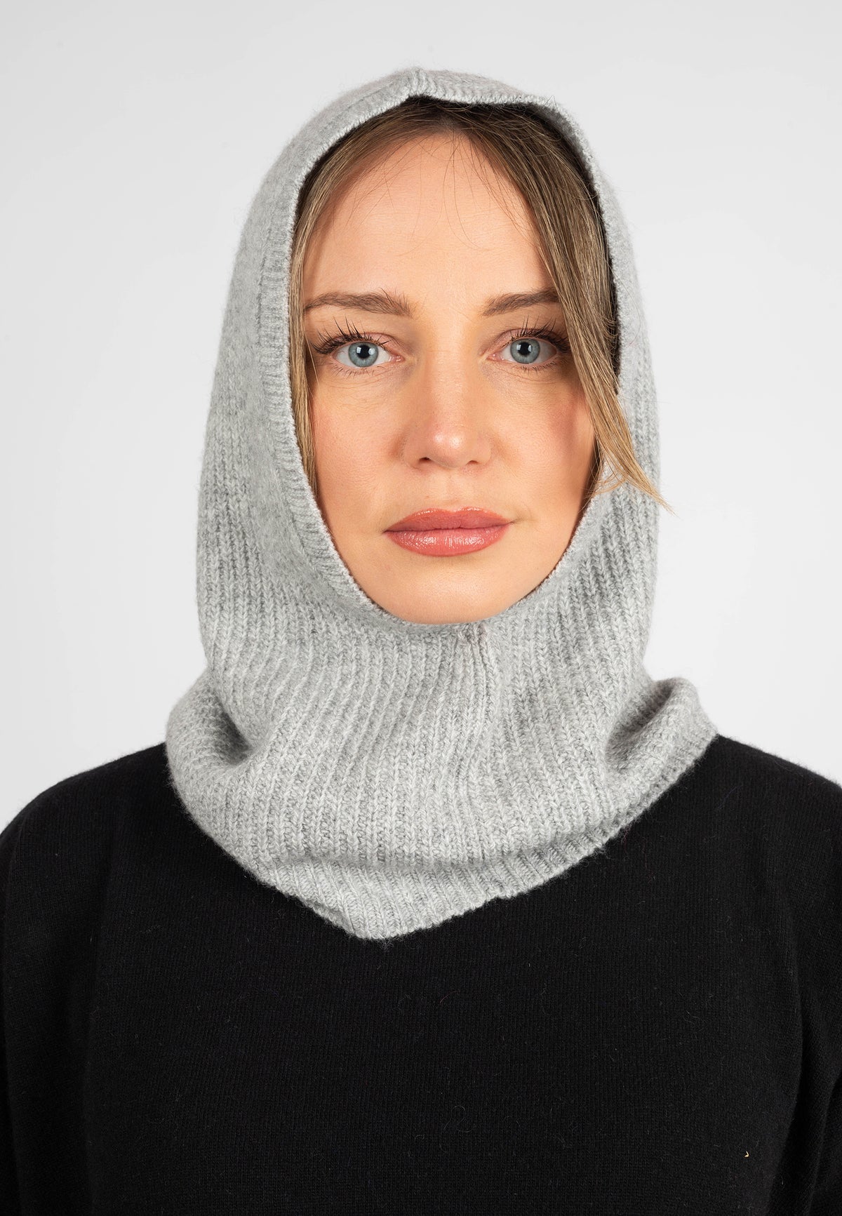 Cagoule mélange cachemire, coloris Gris | Dalle Piane Cashmere