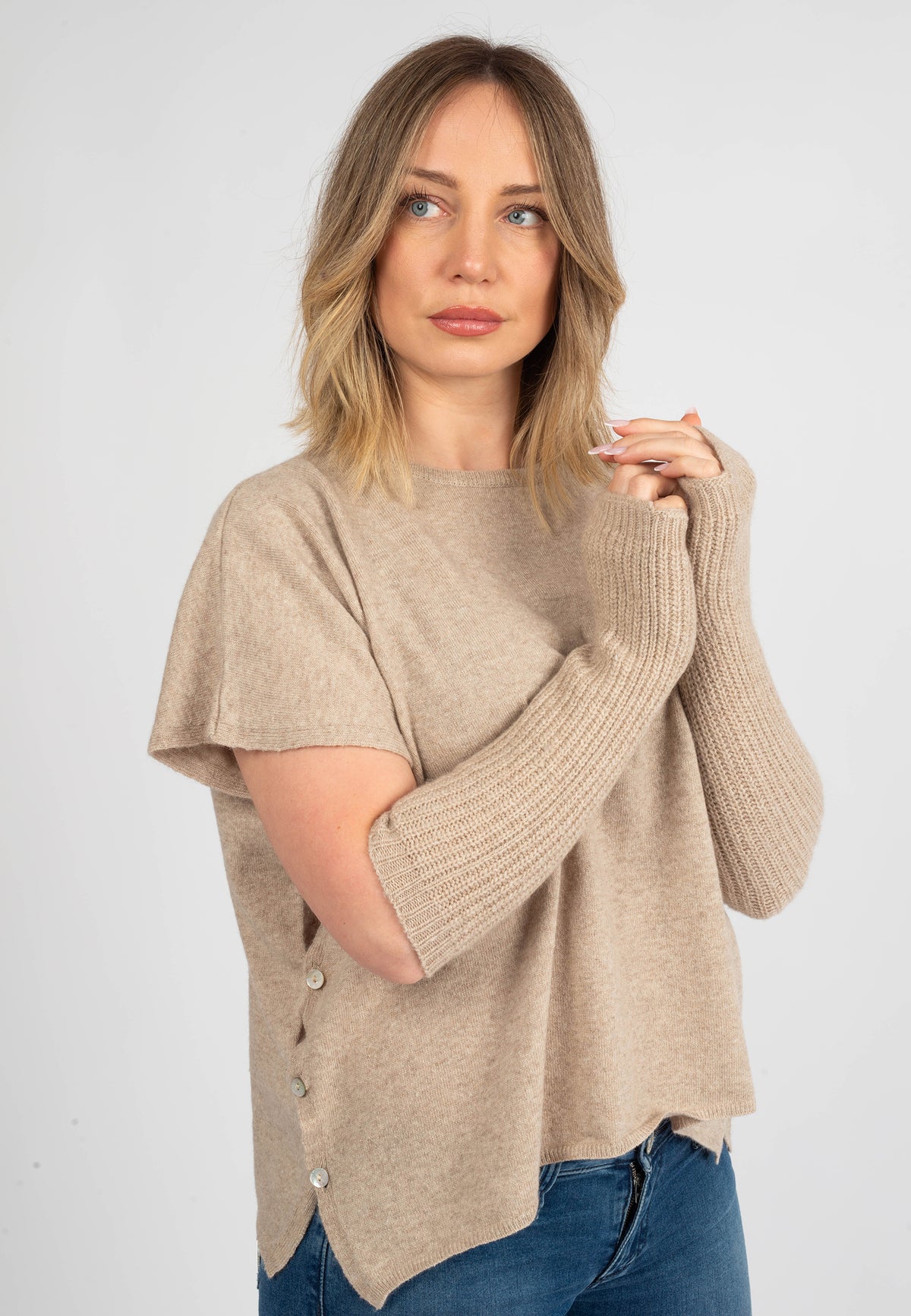 Manchettes, coloris Beige, vue 3 | Dalle Piane Cashmere