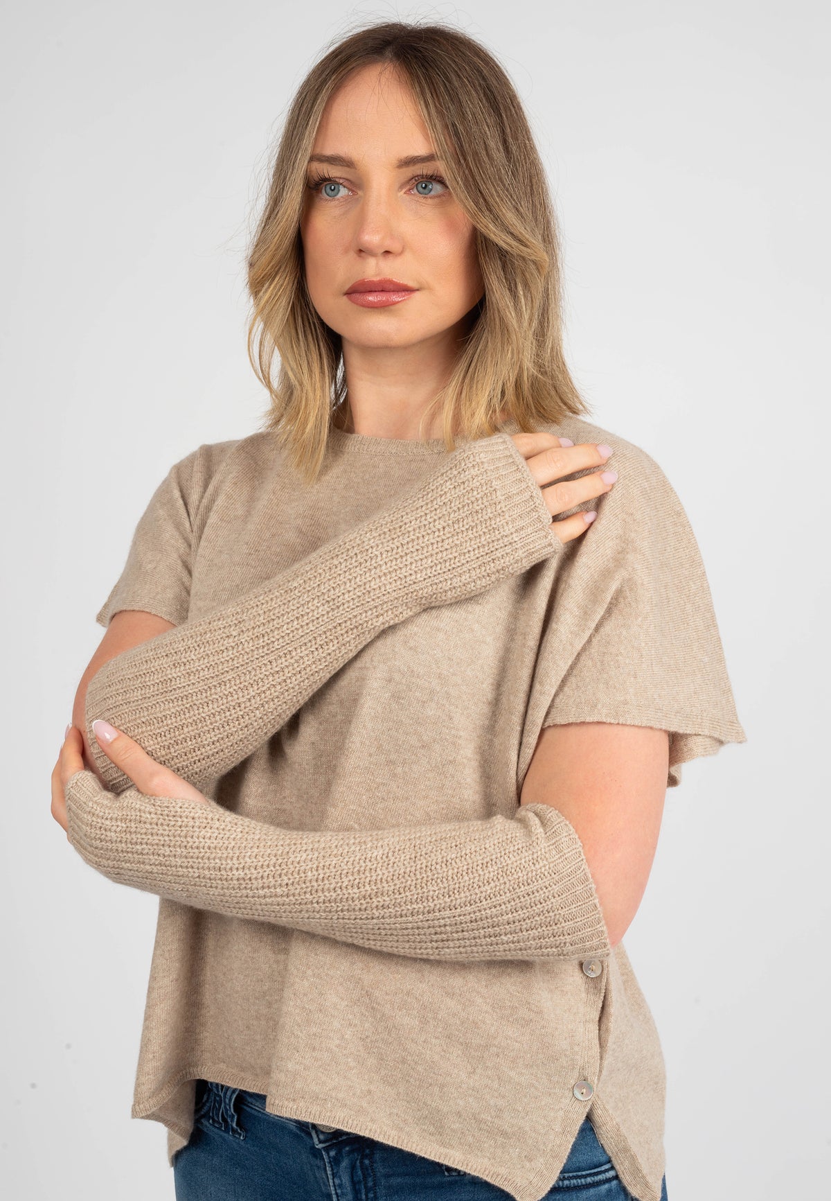 Manchettes, coloris Beige, vue 4 | Dalle Piane Cashmere