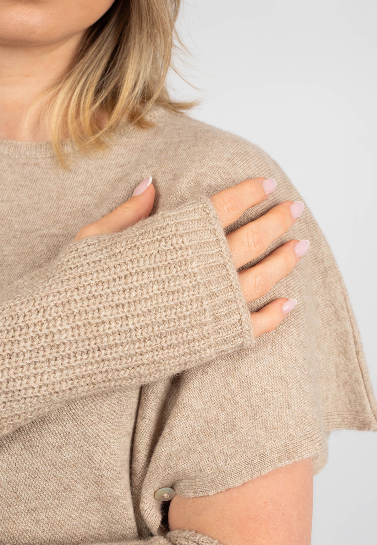 Manchettes, coloris Beige, vue 5 | Dalle Piane Cashmere