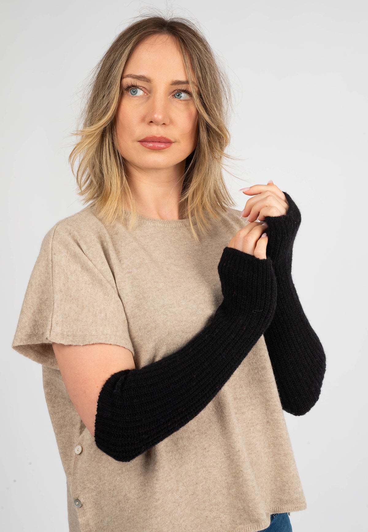 Manchettes, coloris Noir, vue 3 | Dalle Piane Cashmere