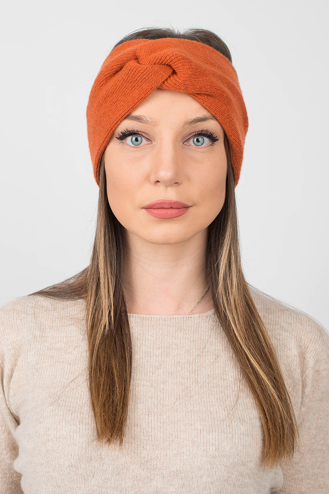 Bandeau femme mélange cachemire, coloris Orange | Dalle Piane Cashmere