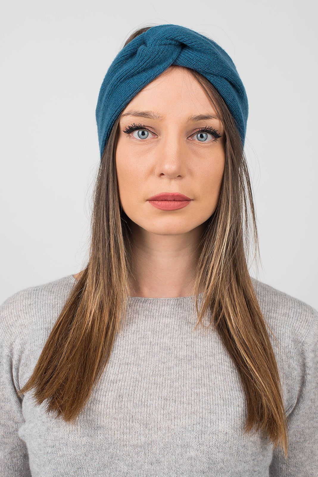 Bandeau femme mélange cachemire, coloris Pétrole | Dalle Piane Cashmere