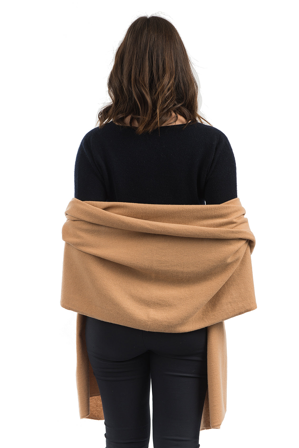 Étole femme mélange cachemire, coloris Camel, vue 3 | Dalle Piane Cashmere