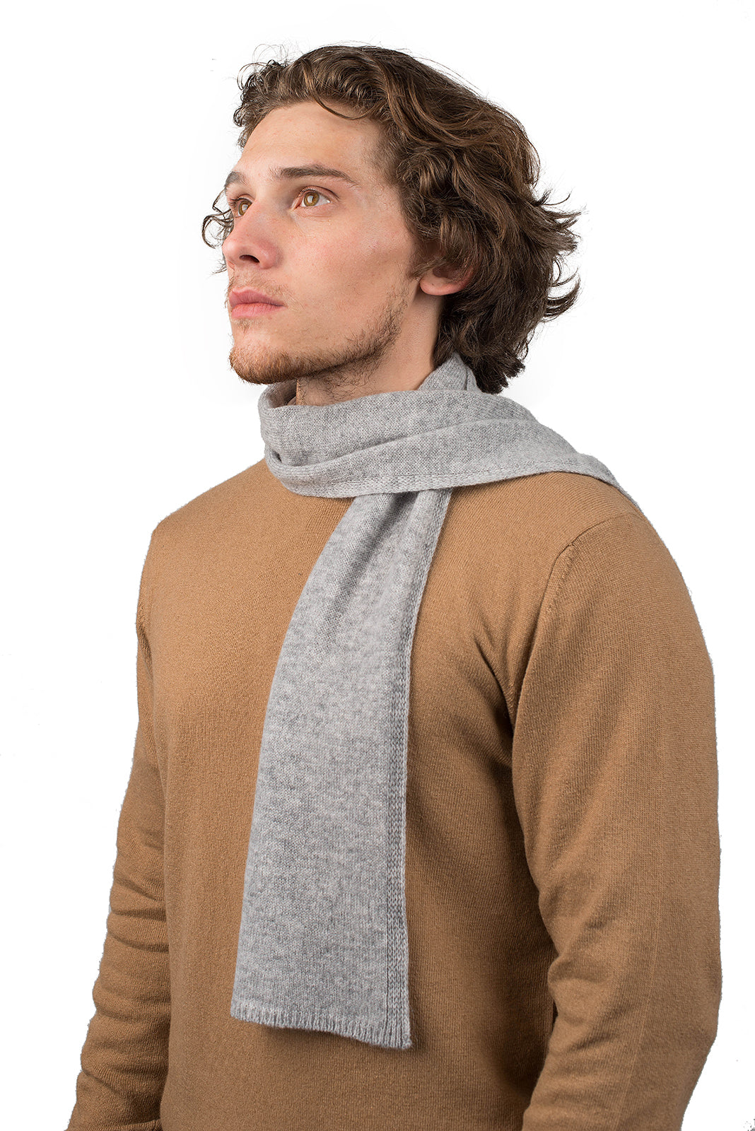 Petite écharpe homme 100 % cachemire, coloris Gris | Dalle Piane Cashmere