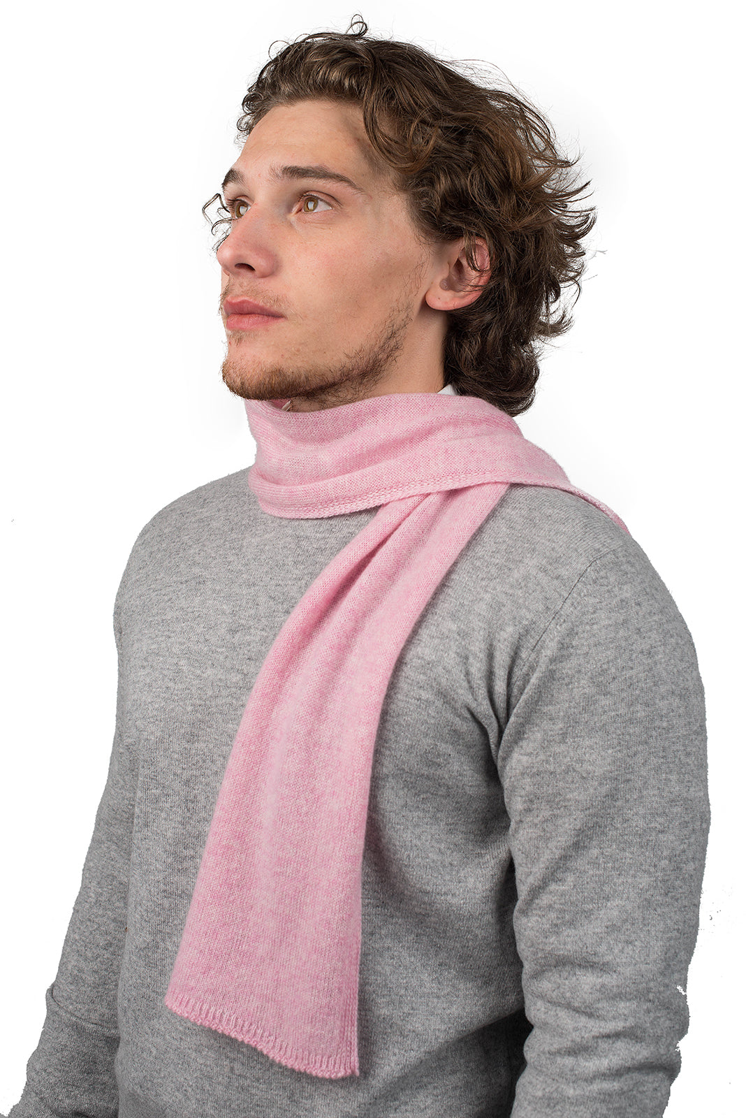 Petite écharpe homme 100 % cachemire, coloris Rose | Dalle Piane Cashmere
