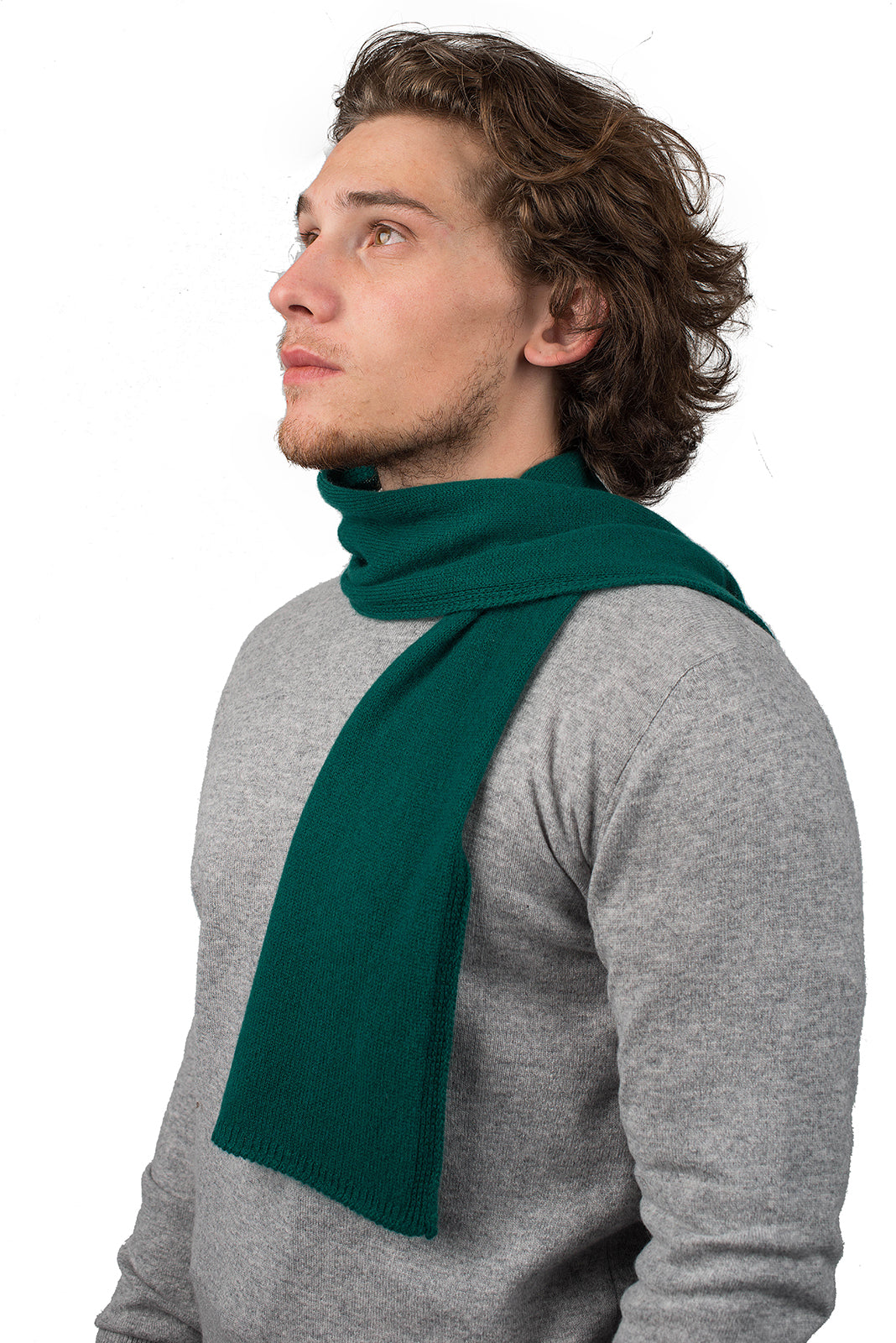 Petite écharpe homme 100 % cachemire, coloris Vert | Dalle Piane Cashmere