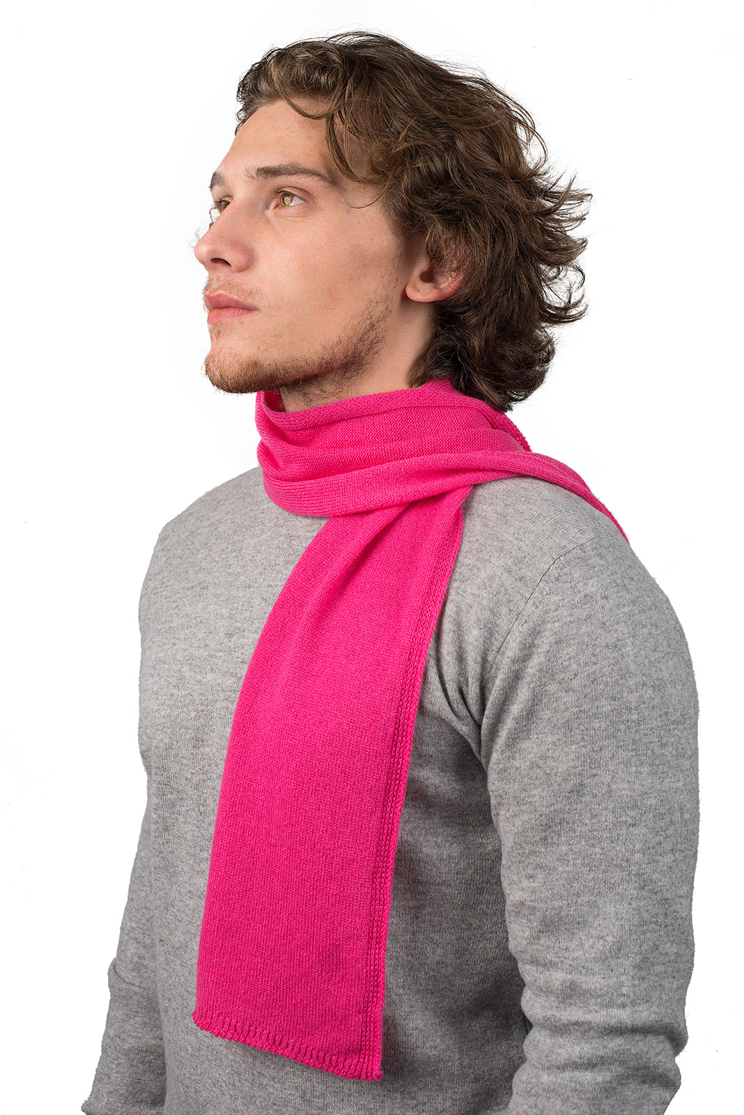 Petite écharpe homme 100 % cachemire, coloris Fuchsia | Dalle Piane Cashmere