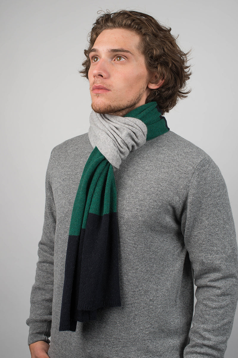 Sciarpa righe 3 colori 100% Cashmere | Dalle Piane Cashmere