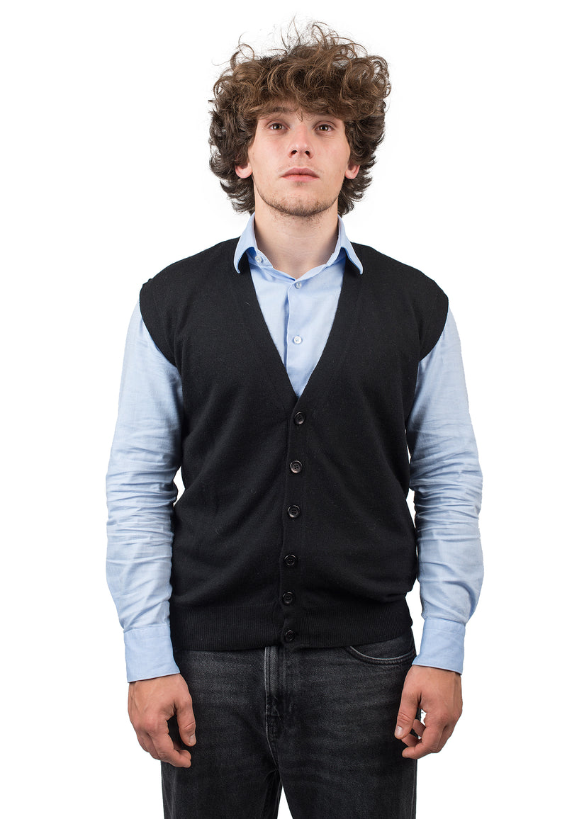 Gilet con bottoni misto cashmere Dalle Piane Cashmere