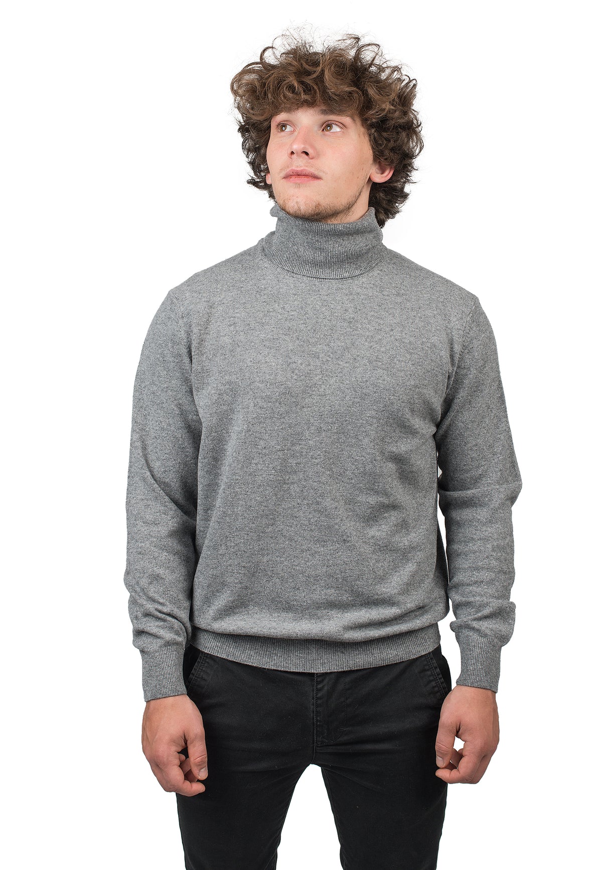 Pull col roulé homme mélange cachemire, coloris Gris | Dalle Piane Cashmere