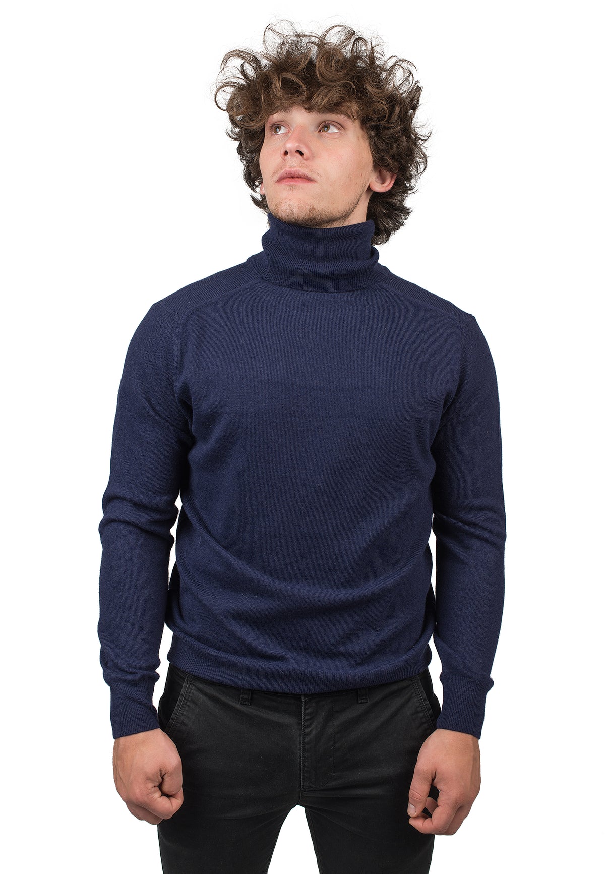 Dolcevita misto cashmere, colore Blu | Dalle Piane Cashmere