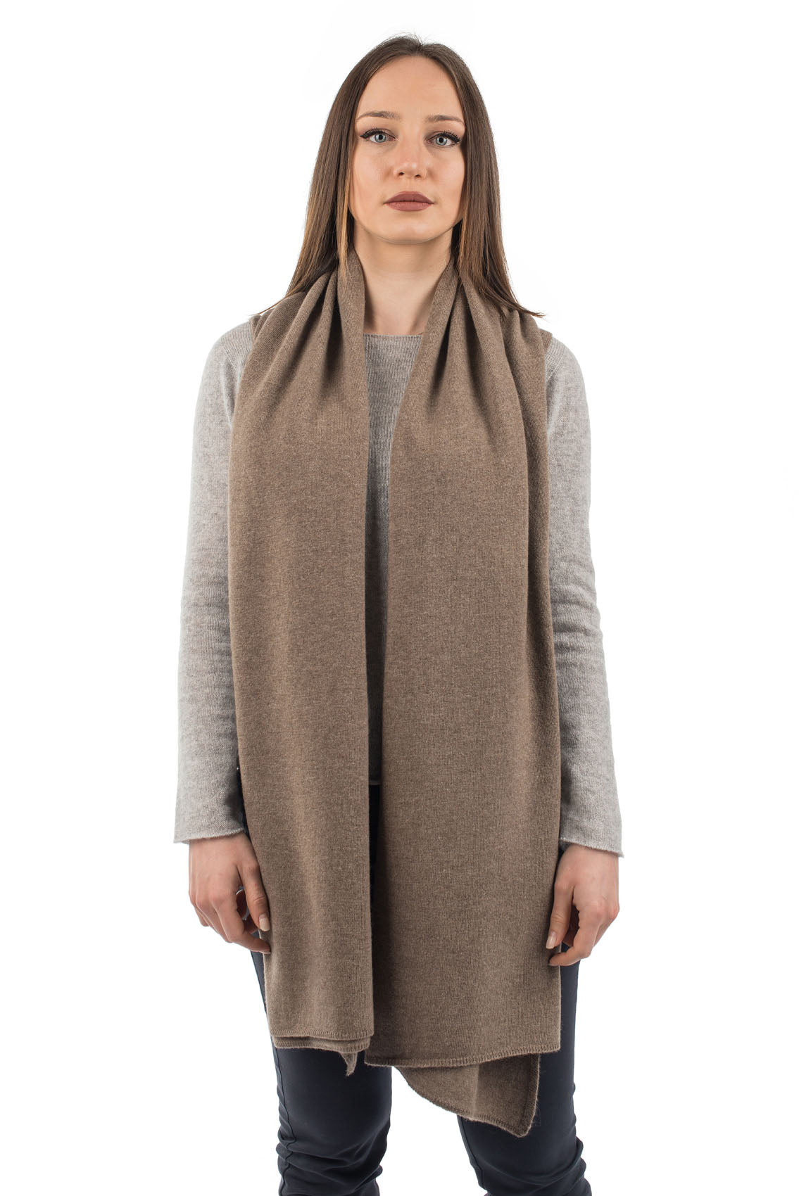 Étole femme mélange cachemire, coloris Vison | Dalle Piane Cashmere