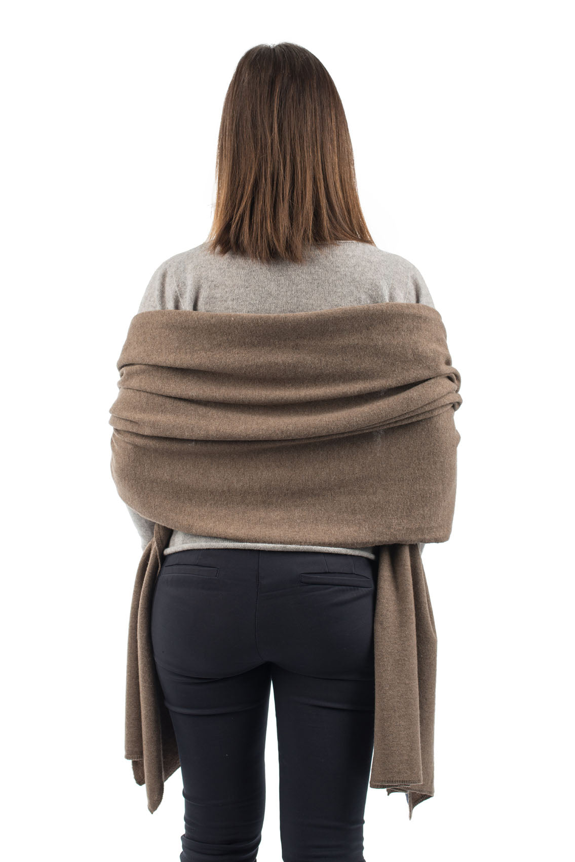 Étole femme mélange cachemire, coloris Vison, vue 3 | Dalle Piane Cashmere