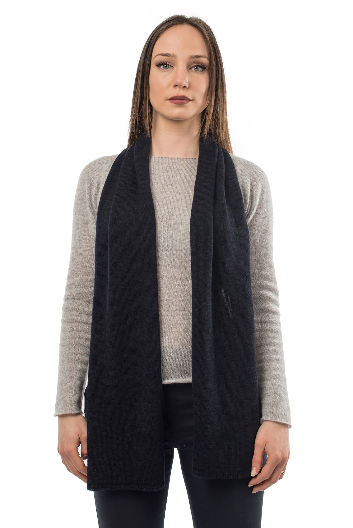Écharpe mixte 100 % cachemire, coloris Bleu | Dalle Piane Cashmere