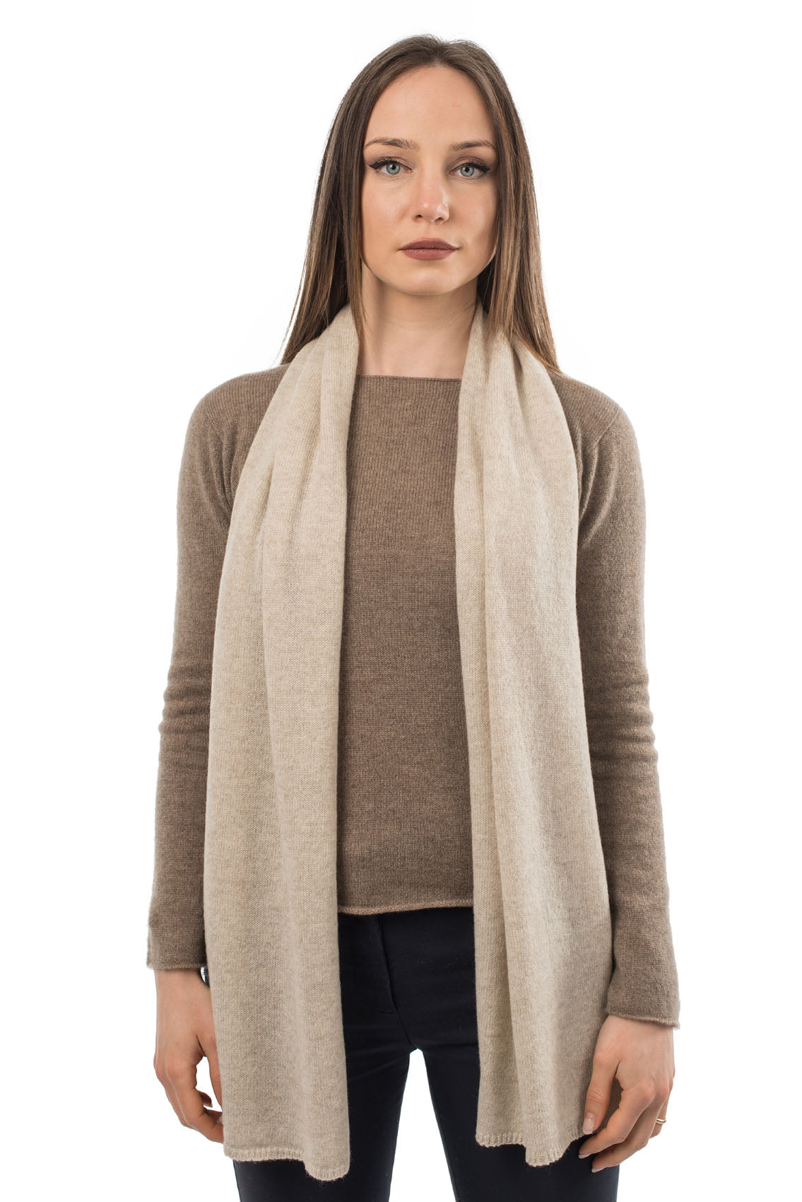 Sciarpa 100% cashmere, colore Beige | Dalle Piane Cashmere