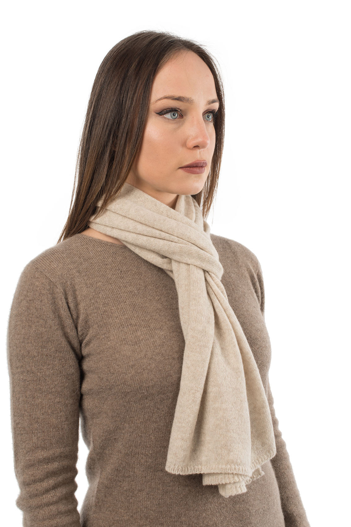 Sciarpa 100% cashmere, colore Beige, vista 2 | Dalle Piane Cashmere