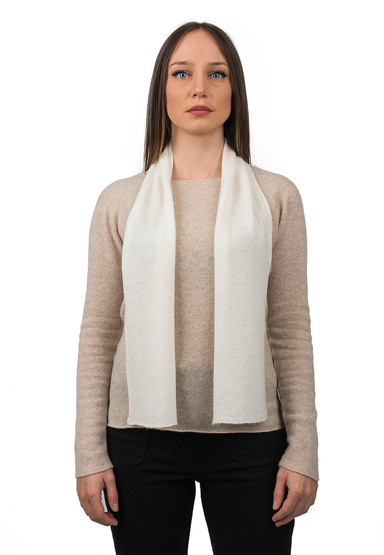 Petite écharpe femme 100 % cachemire, coloris Crème | Dalle Piane Cashmere