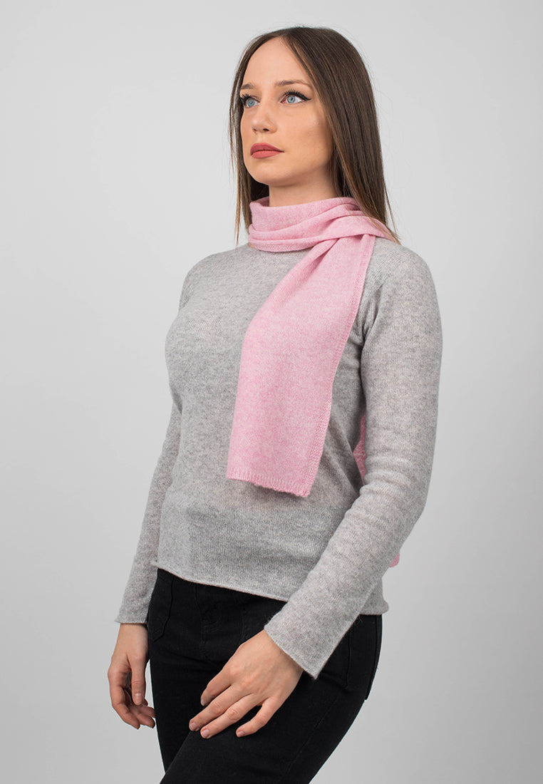 Petite écharpe femme 100 % cachemire, coloris Rose, vue 2 | Dalle Piane Cashmere