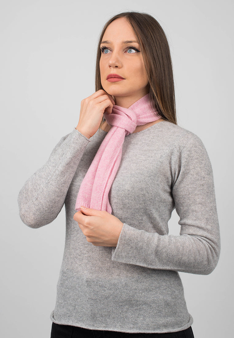 Petite écharpe femme 100 % cachemire, coloris Rose, vue 3 | Dalle Piane Cashmere