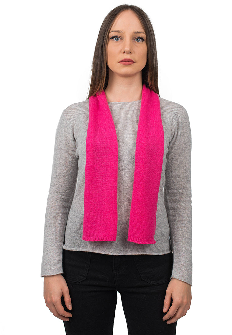 Petite écharpe femme 100 % cachemire, coloris Fuchsia | Dalle Piane Cashmere