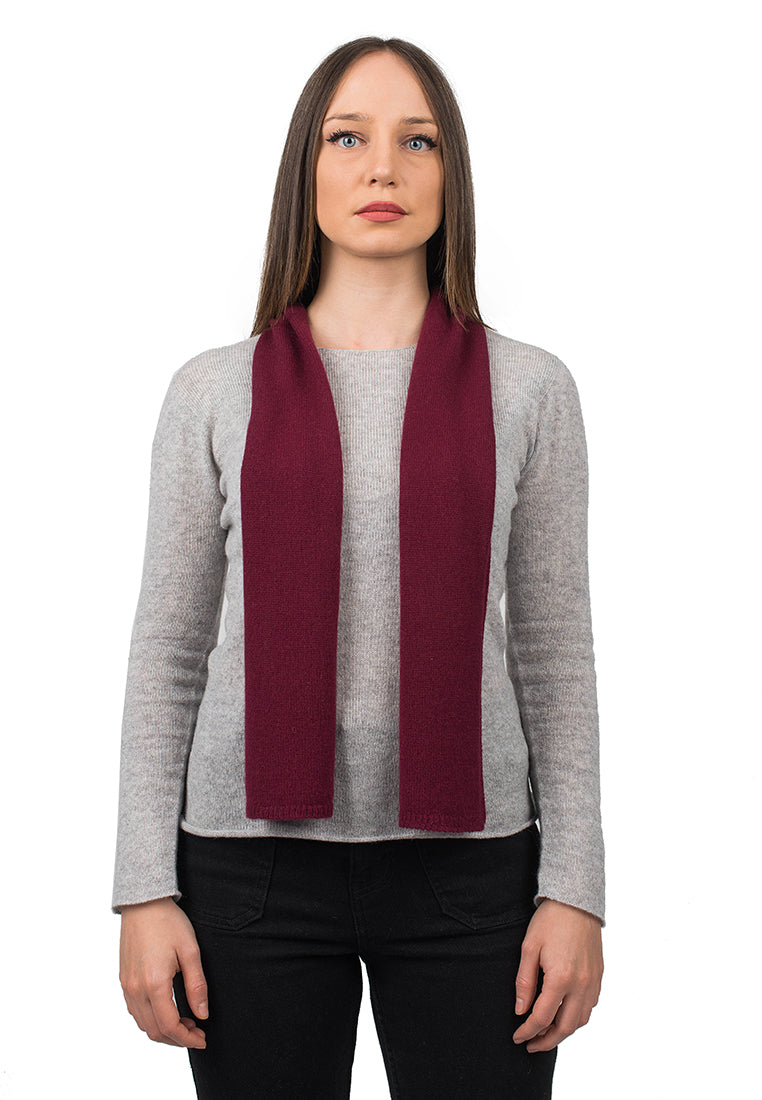 Petite écharpe femme 100 % cachemire, coloris Bordeaux | Dalle Piane Cashmere