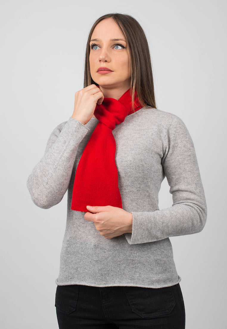 Petite écharpe femme 100 % cachemire, coloris Rouge, vue 3 | Dalle Piane Cashmere