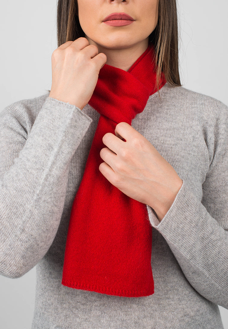 Petite écharpe femme 100 % cachemire, coloris Rouge, vue 4 | Dalle Piane Cashmere