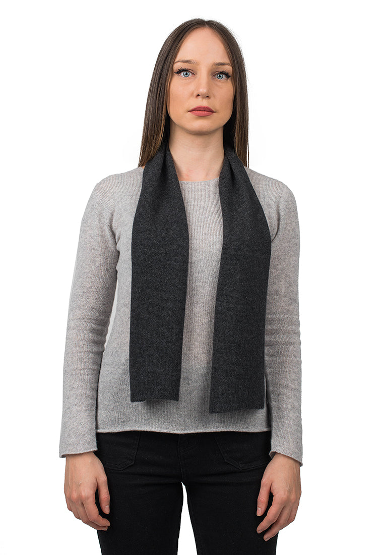 Petite écharpe femme 100 % cachemire, coloris Anthracite | Dalle Piane Cashmere