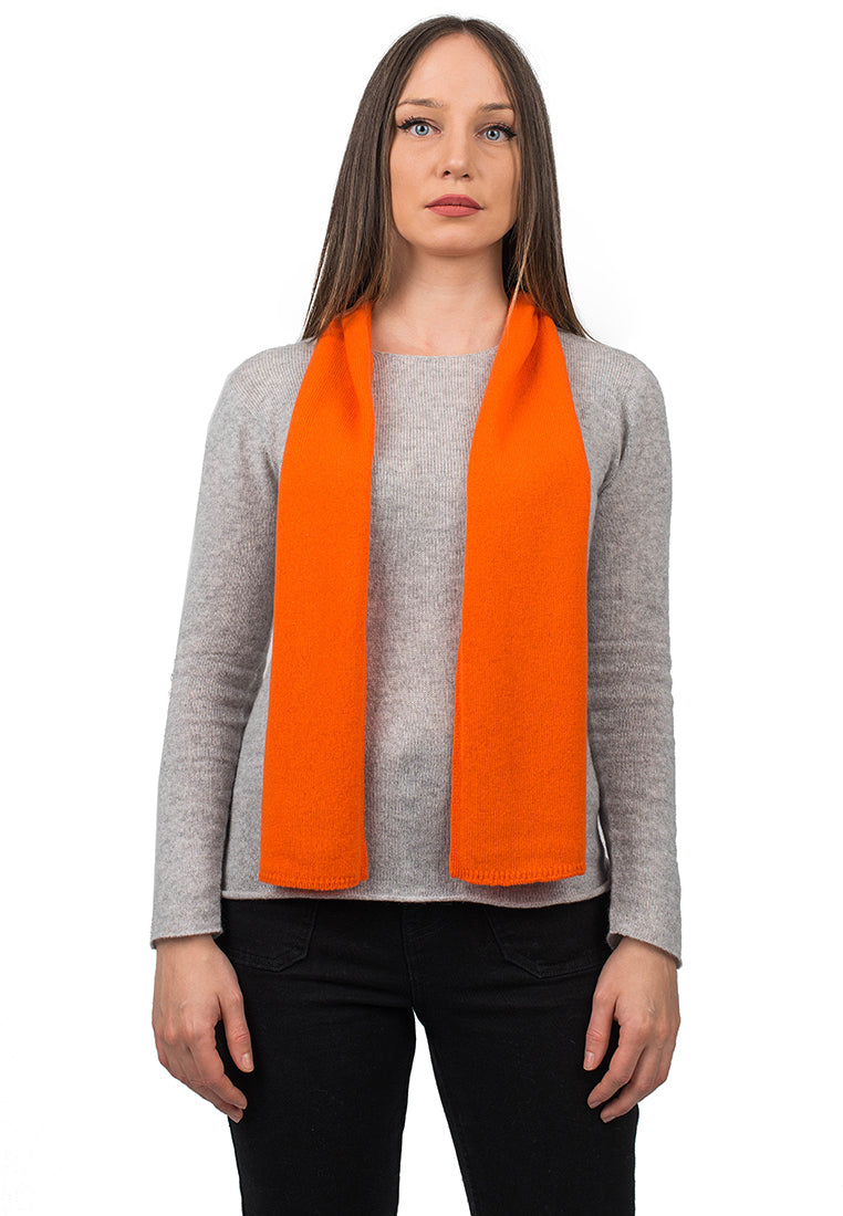 Petite écharpe femme 100 % cachemire, coloris Orange | Dalle Piane Cashmere