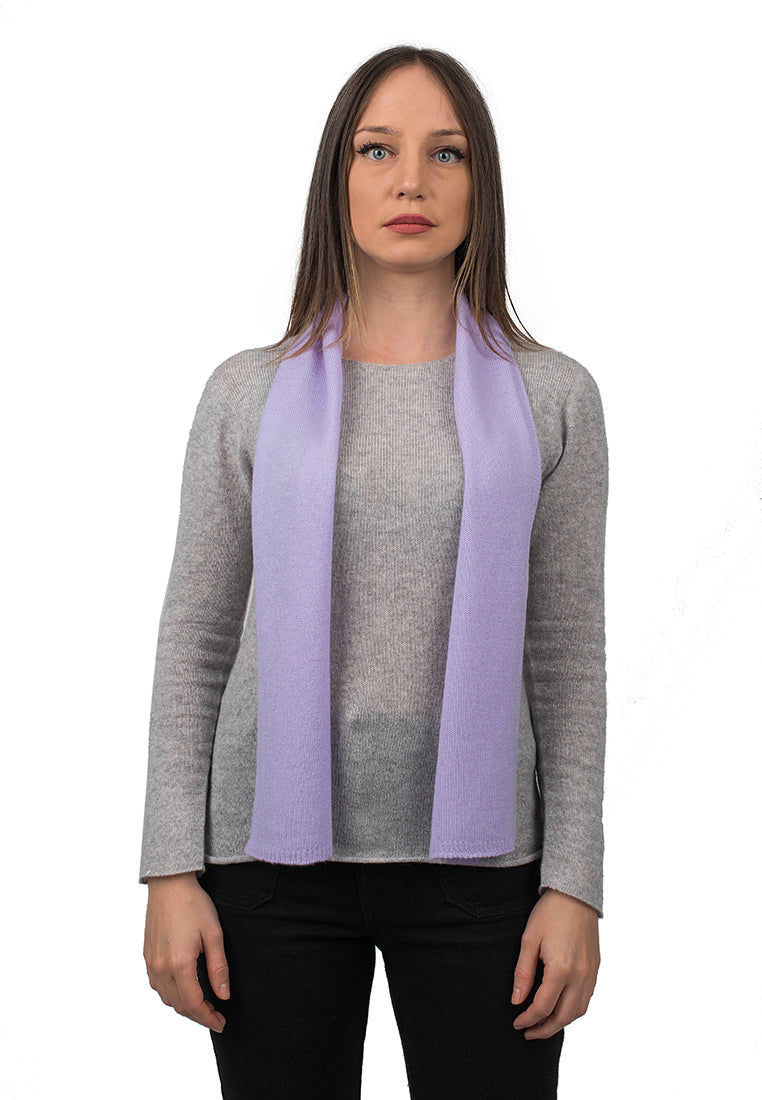 Petite écharpe femme 100 % cachemire, coloris Lilas | Dalle Piane Cashmere