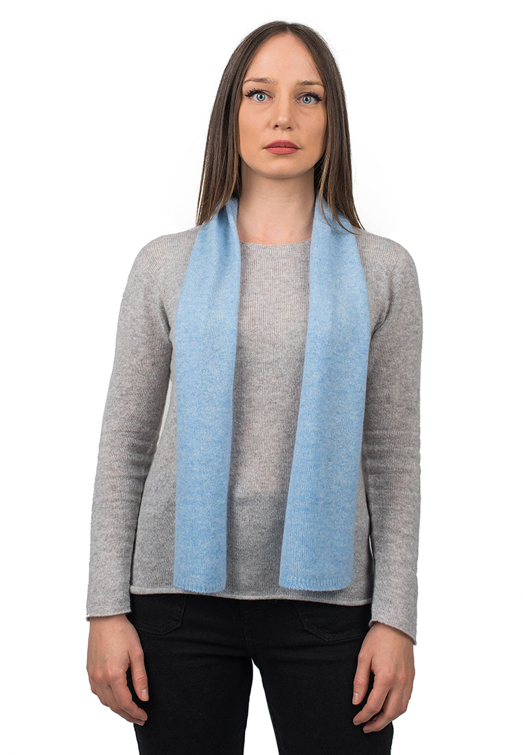 Petite écharpe femme 100 % cachemire, coloris Ciel | Dalle Piane Cashmere
