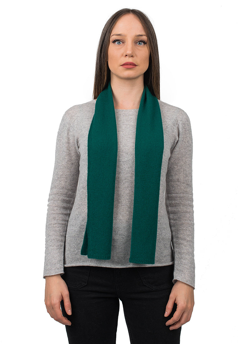 Petite écharpe femme 100 % cachemire, coloris Vert | Dalle Piane Cashmere