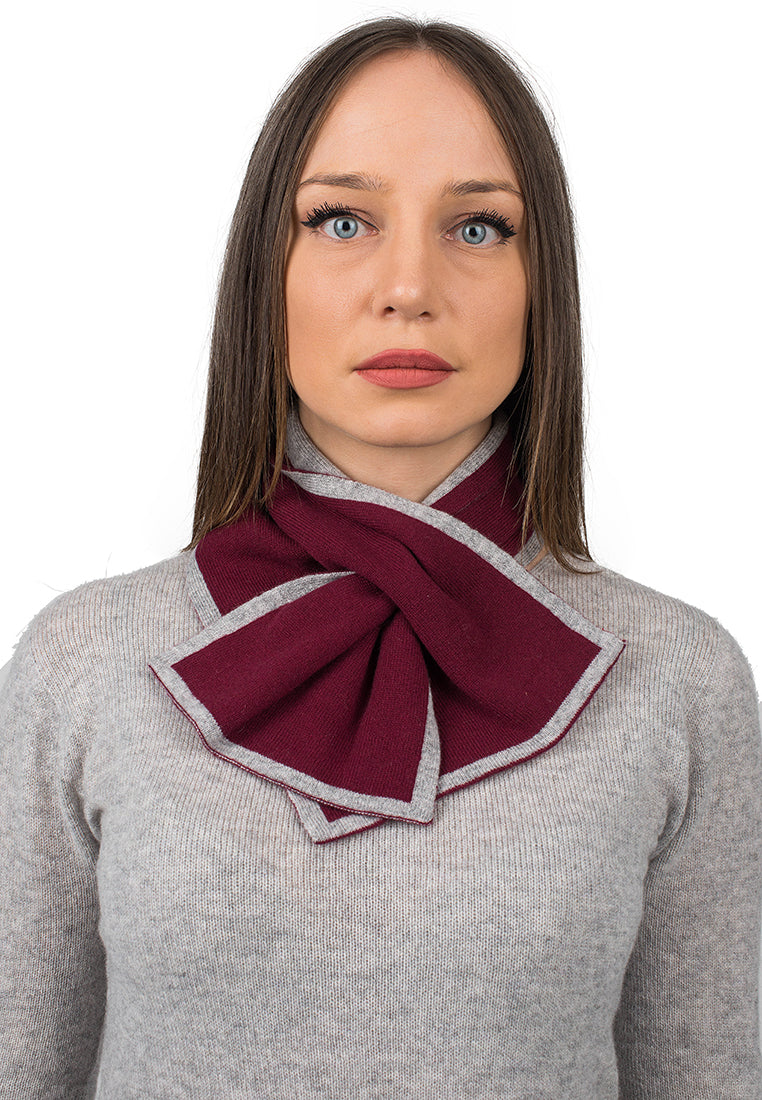 Tour de cou femme 100 % cachemire, coloris Bordeaux | Dalle Piane Cashmere