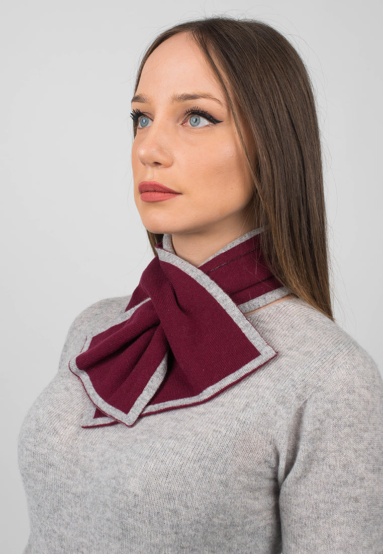 Tour de cou femme 100 % cachemire, coloris Bordeaux, vue 2 | Dalle Piane Cashmere