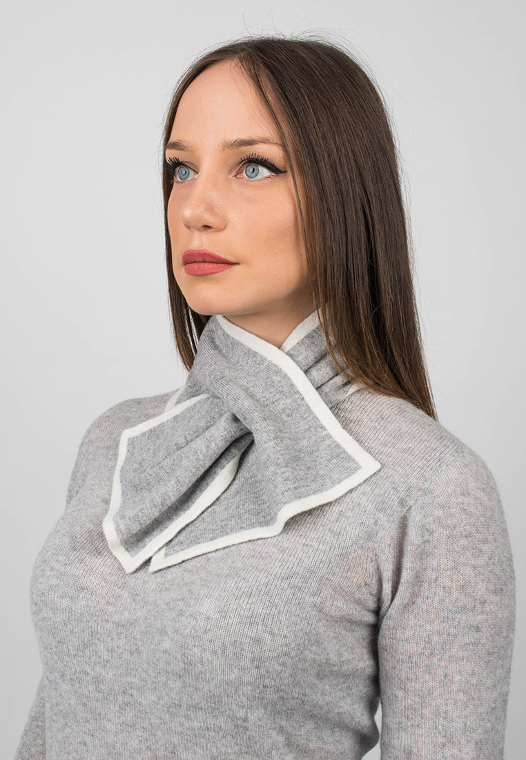 Tour de cou femme 100 % cachemire, coloris Gris, vue 2 | Dalle Piane Cashmere