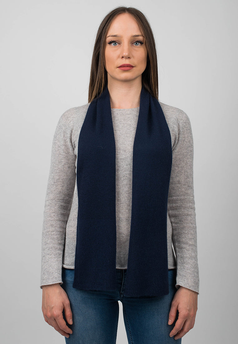 Petite écharpe femme 100 % cachemire, coloris Bleu, vue 2 | Dalle Piane Cashmere