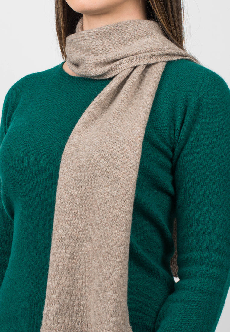 Petite écharpe femme 100 % cachemire, coloris Vison, vue 2 | Dalle Piane Cashmere