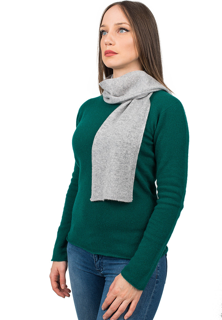 Petite écharpe femme 100 % cachemire, coloris Gris | Dalle Piane Cashmere