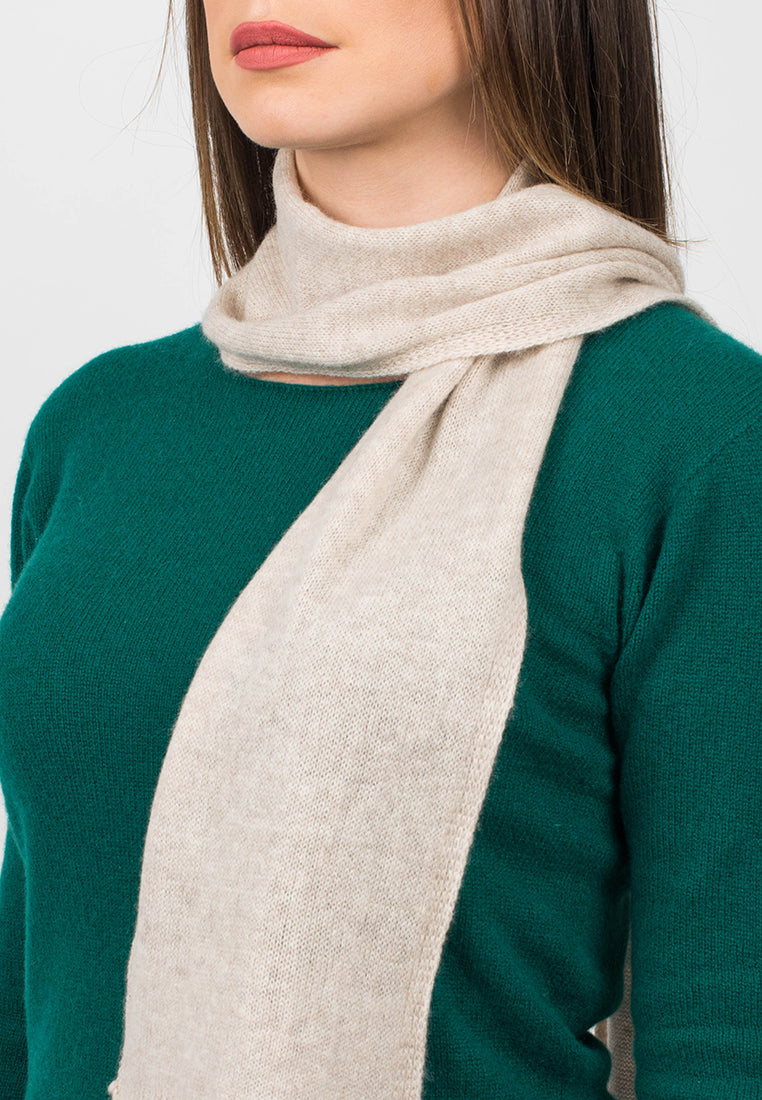 Petite écharpe femme 100 % cachemire, coloris Beige, vue 3 | Dalle Piane Cashmere