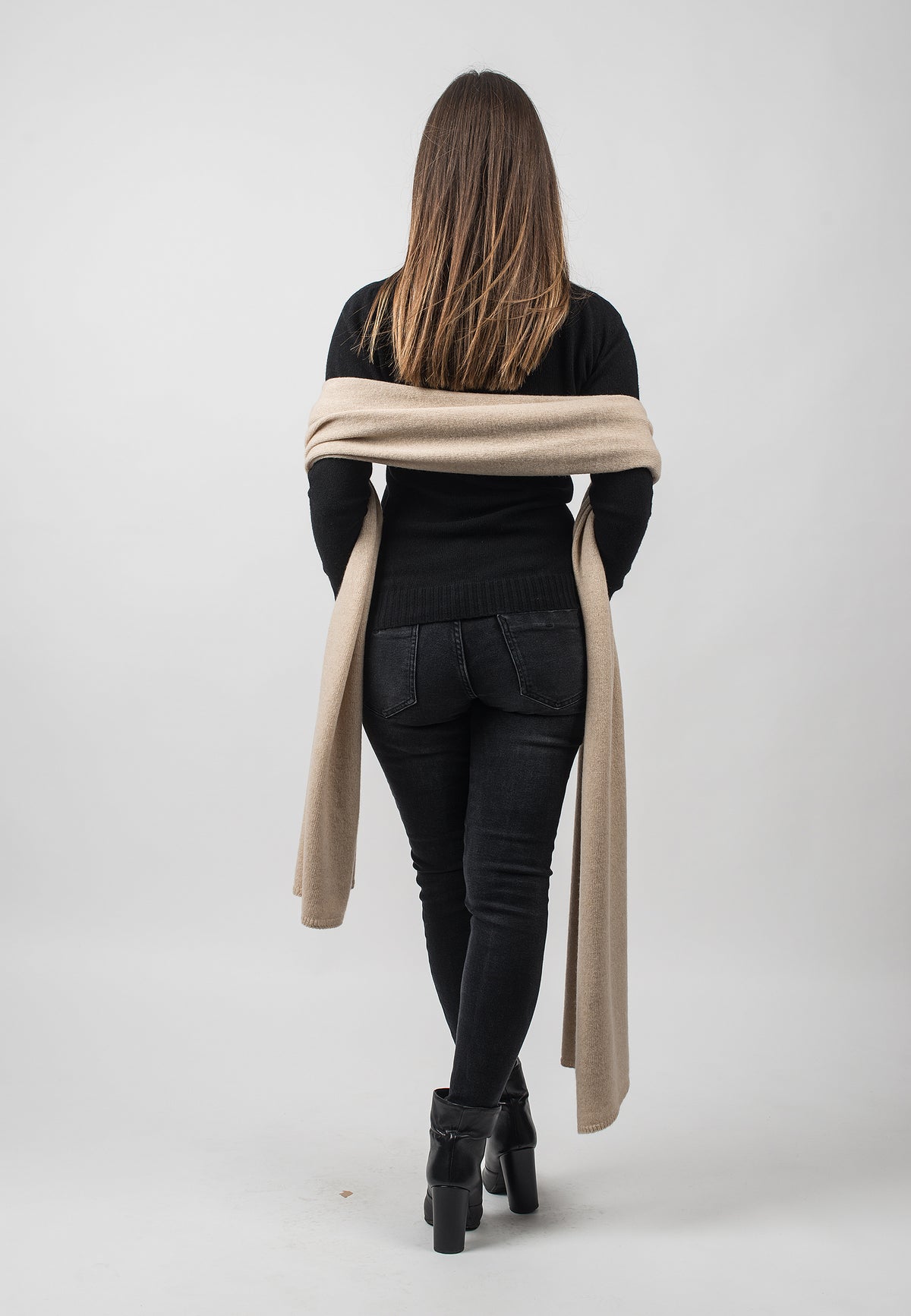 Étole femme en cachemire régénéré, coloris Beige, vue 3 | Dalle Piane Cashmere
