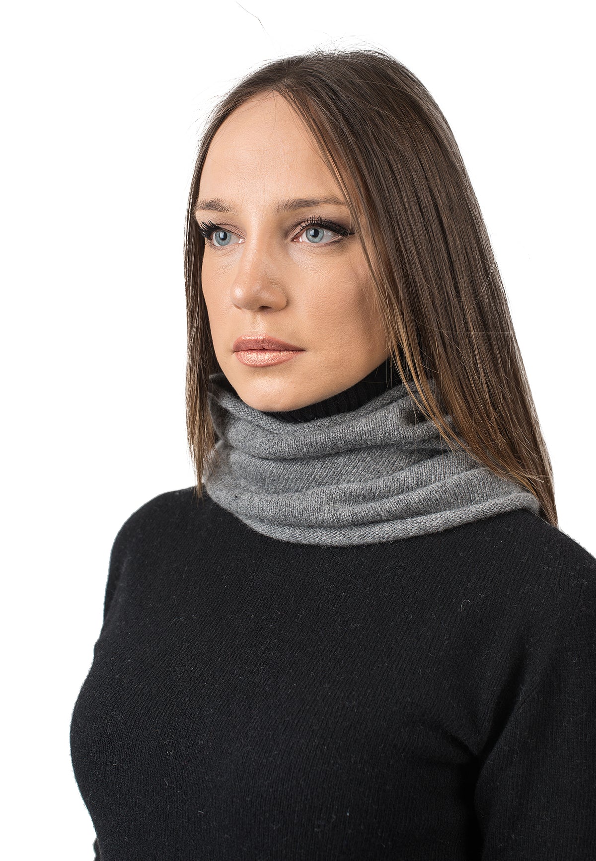 Tour de cou femme en cachemire régénéré, coloris Gris | Dalle Piane Cashmere