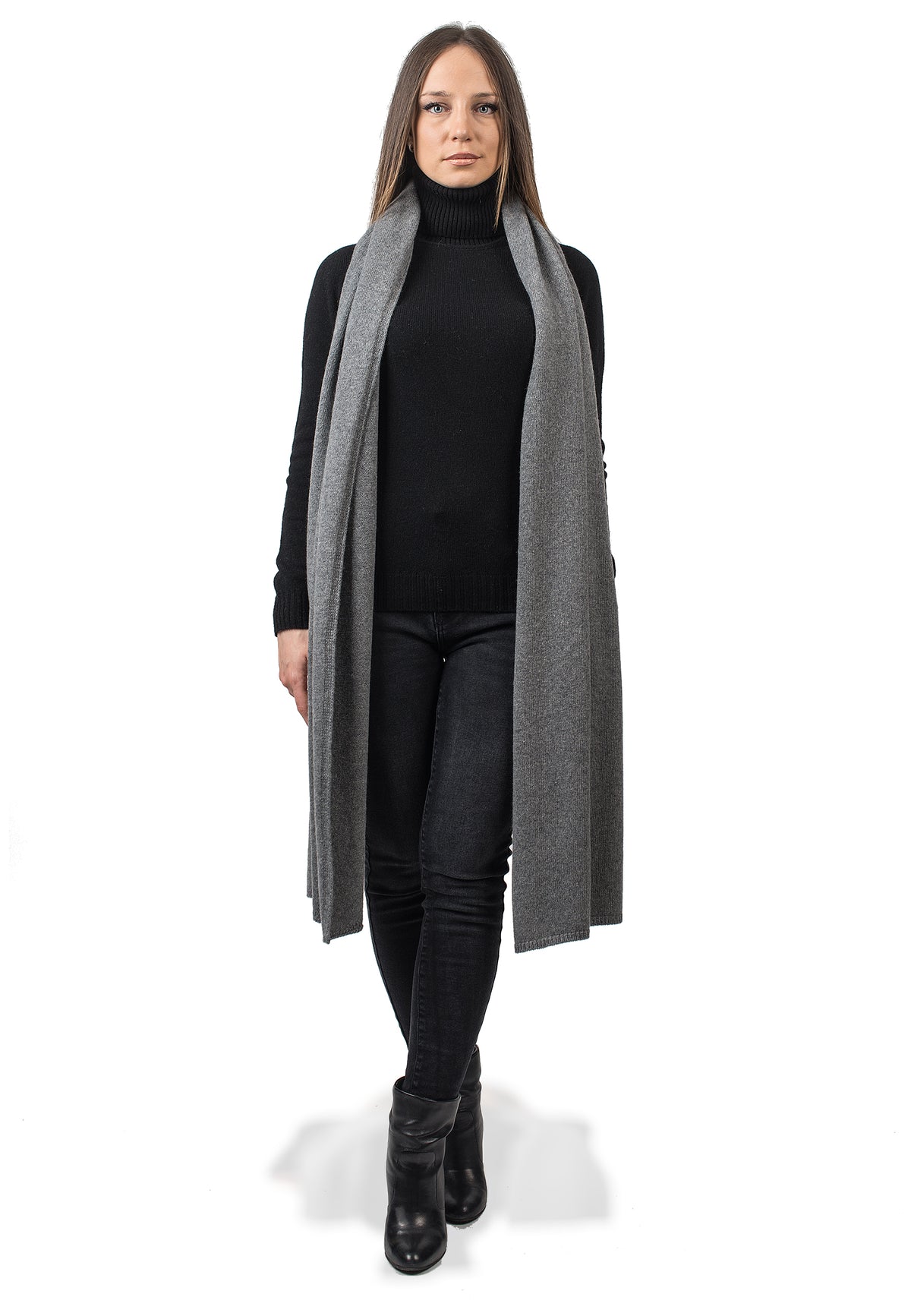 Étole femme en cachemire régénéré, coloris Gris | Dalle Piane Cashmere