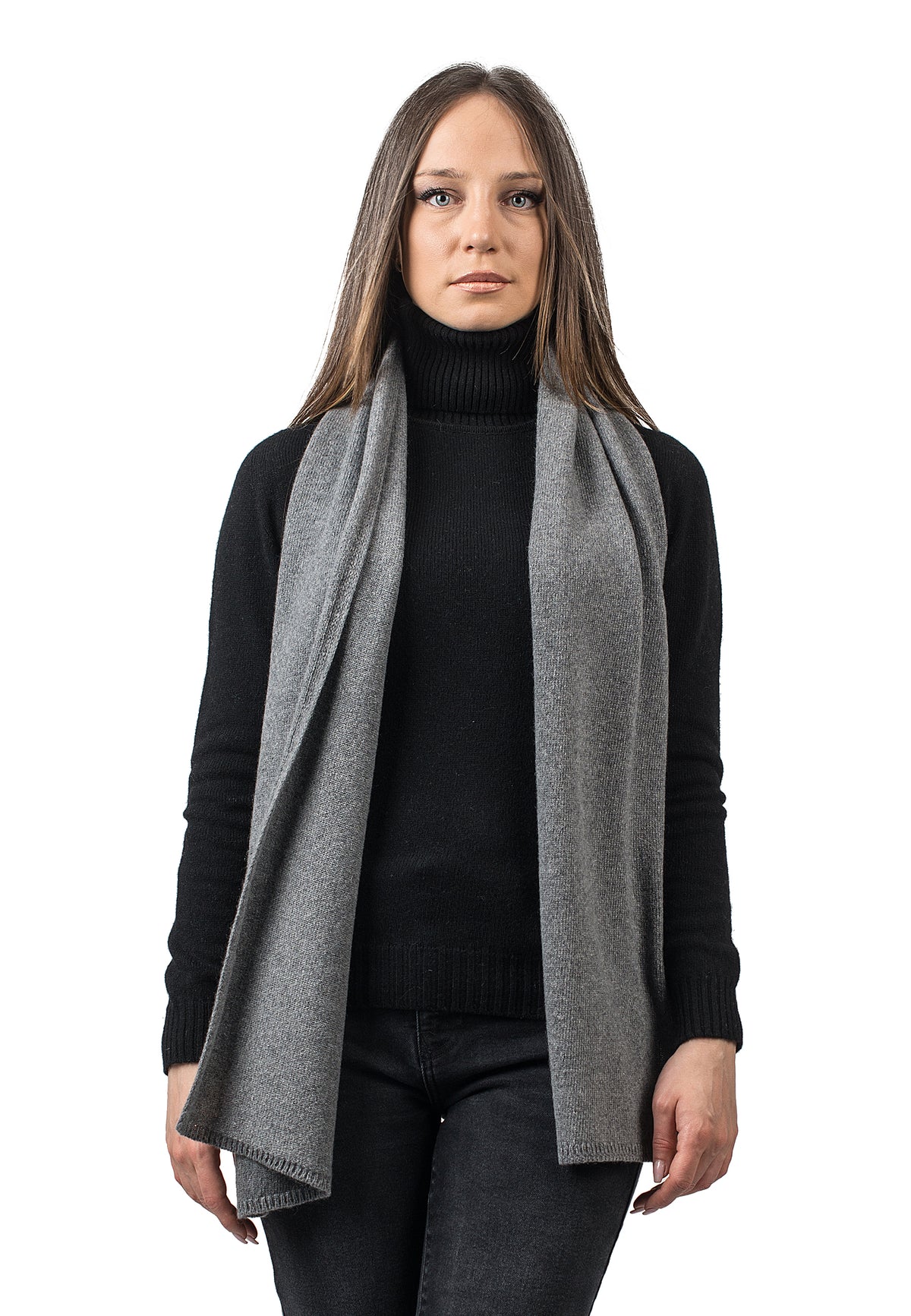 Écharpe femme en cachemire régénéré, coloris Gris | Dalle Piane Cashmere