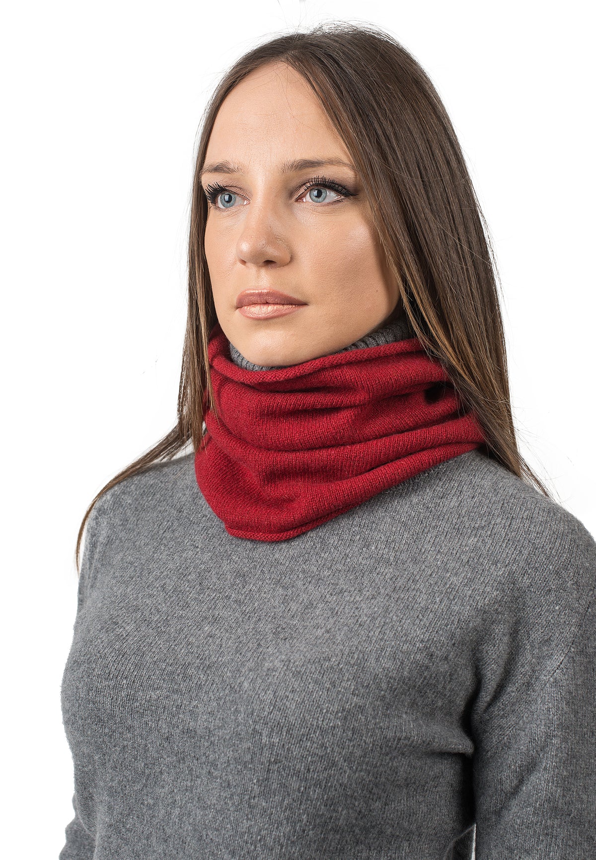 Tour de cou femme en cachemire régénéré, coloris Rouge | Dalle Piane Cashmere