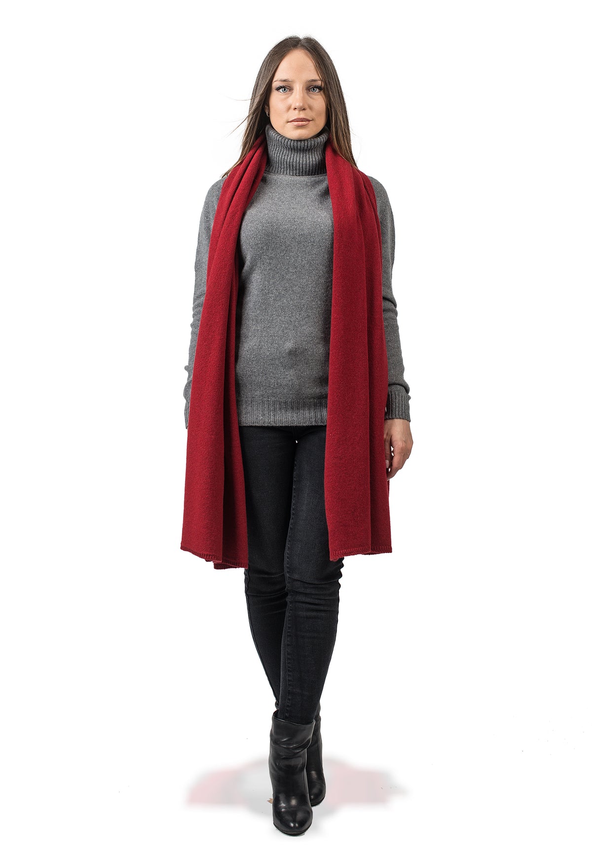 Étole femme en cachemire régénéré, coloris Rouge | Dalle Piane Cashmere